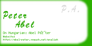 peter abel business card